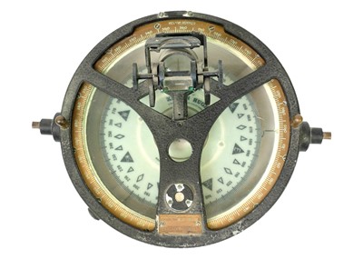 Lot 235 - A Kelvin Hughes gimble compass with azimuth circle.