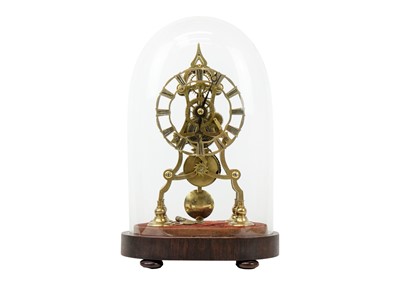 Lot 1641 - A Victorian brass cathedral skeleton timepiece.