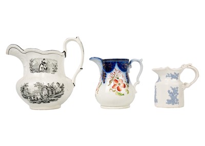 Lot 1008 - Three Swansea pottery jugs.