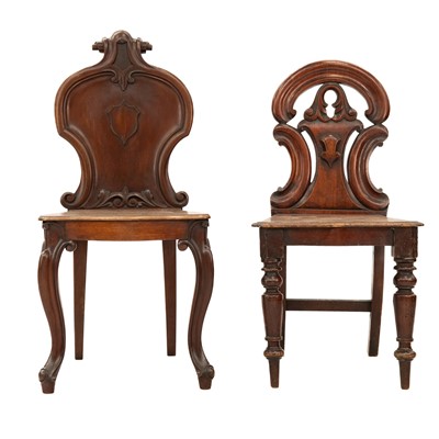 Lot 1656 - A late Victorian mahogany hall chair.