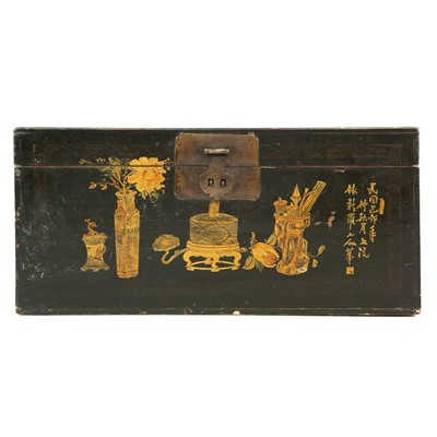 Lot 1667 - A mid 20th century Chinese lacquer chest.