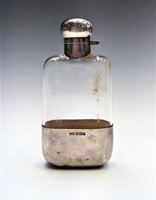 Lot 2030 - Walker and Hall silver and glass cup hipflask...