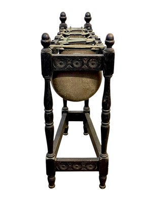 Lot 31 - An oak framed xylophone or metallophone.