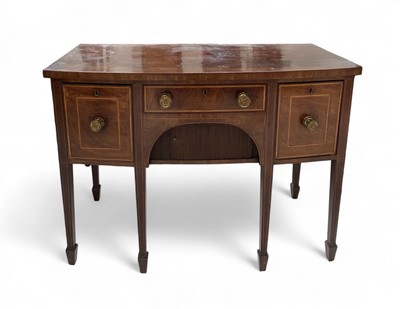 Lot 1692 - A George III mahogany bow front sideboard