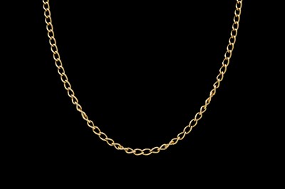 Lot 107 - A 9ct hallmarked gold curb link 23.5" neck chain.