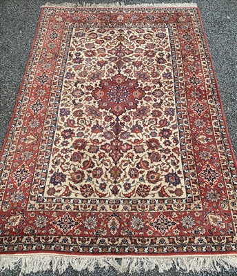 Lot 459 - An Esfahan carpet, West Persia, the ivory...