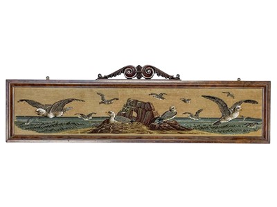Lot 278 - A 19th century beadwork and woolwork panel.