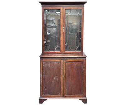 Lot 900a - A 19th century mahogany bookcase cabinet.