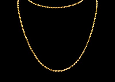 Lot 197 - A 9ct rope twist 28.5" necklace.