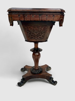 Lot 1693 - An early Victorian rosewood work table.