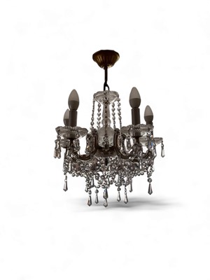 Lot 70 - A pair of glass chandeliers. Maximum diameter...