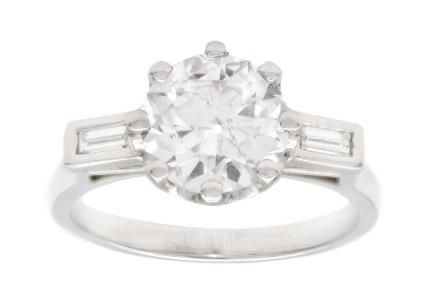 Lot 20 - A good 2.41ct estimated diamond solitaire platinum ring with Birmingham Assay report.