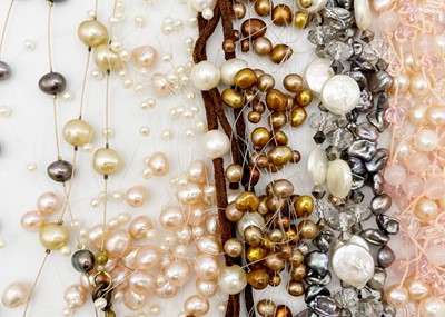 Lot 299 - Seven various contemporary cultured pearl necklaces.