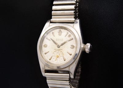 Lot 1041 - ROLEX - A 1930's Oyster Chronometer stainless steel gentleman's manual wind wristwatch.
