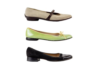 Lot 322 - Three pairs of Salvatore Ferragamo pumps.