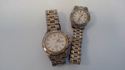 Lot 104 - Two Seiko Kinetic Titanium SQ100 watches,...