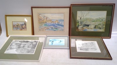 Lot 217 - Local interest two watercolours, one signed D...