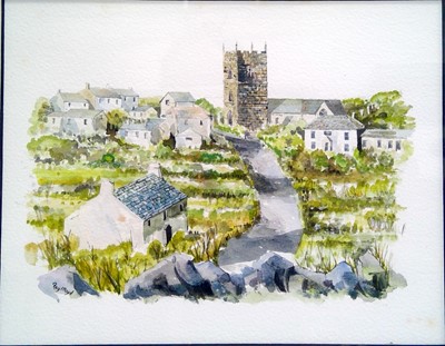 Lot 216 - Ray L. Lloyd (XX) 'Zennor Church' watercolour,...