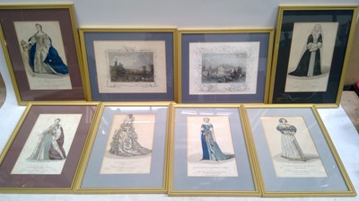 Lot 220 - Six coloured engravings, female portraits for...