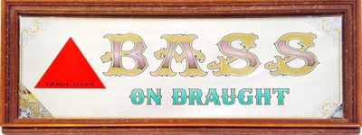 Lot 231 - A 'Bass on Draught' advertising mirror, 80cm x...