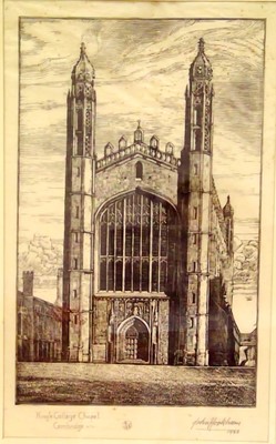 Lot 233 - A signed John Hookam etching of 'King's...