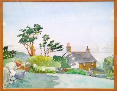 Lot 234 - John Buchanan watercolour, cottage view, 40cm...