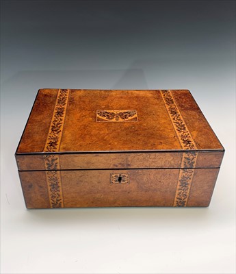 Lot 11 - A Victorian Tunbridge ware writing slope with...