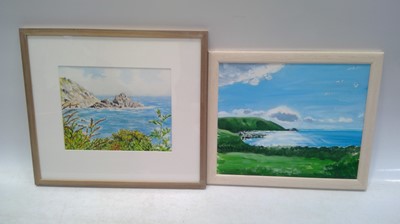 Lot 236 - Two coastal landscapes by different hands, the...