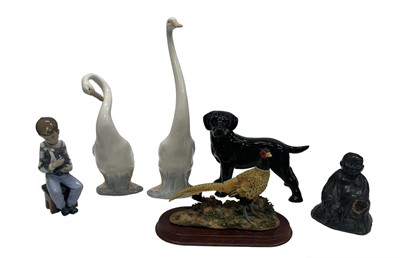 Lot 130 - Six figures, including three by NAO, a clay...