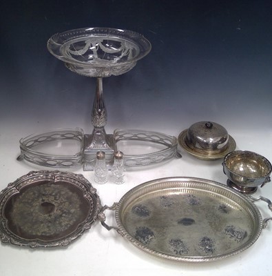 Lot 72 - A Plate and Glass, WMF Style Table Centre with...