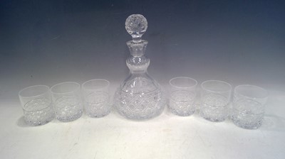 Lot 46 - A 28cm tall, Crystal Decanter and Six Tumblers....