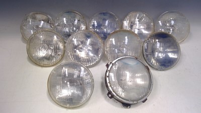 Lot 45 - Ten Vintage, 14cm diameter Lucas Headlights...