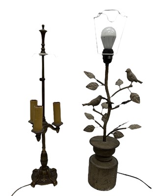 Lot 71 - A French brass bouillotte adjustable table...