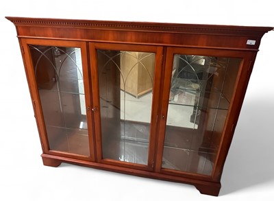 Lot 44 - A yewwood veneered cabinet 145cm wide 120cm...