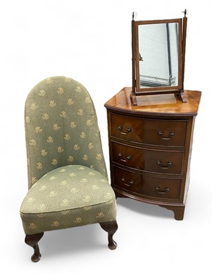Lot 41 - An upholstered chair, a bedside cabinet