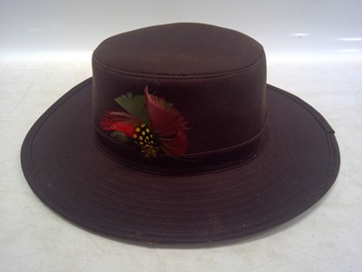 Lot 145 - A Wax Cotton Fedora Outback Bush Hat. Size 57cm.