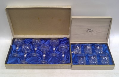 Lot 148 - A set of Six boxed Stuart Crystal Hock Wine...