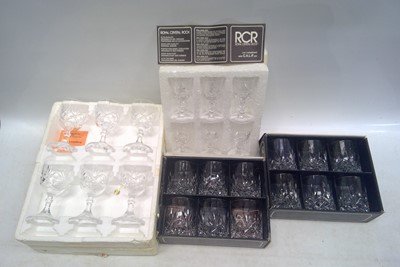 Lot 149 - Two sets of Six boxed Royal Crystal Rock...