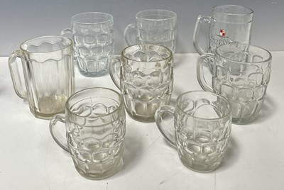 Lot 151 - Eight beer glasses, two are half pint sizes.
