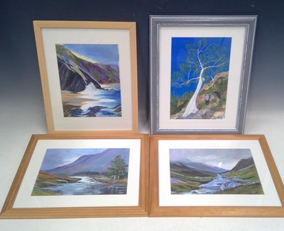 Lot 161 - Four original Acrylics and a Charcoal and...