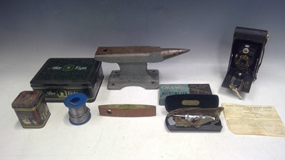 Lot 257 - A Small Anvil, M&W Micrometer, a Kodak Camera...