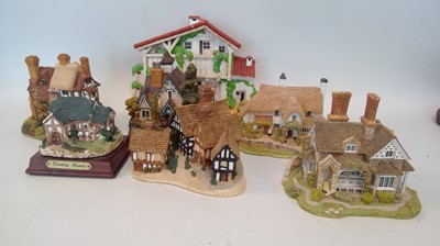 Lot 275 - Four Lilliput Lane cottages with a David...