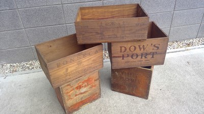 Lot 289 - Five, Stamped Wine and Port Boxes.