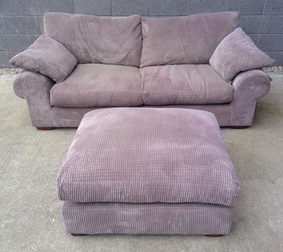 Lot 299 - A Large Velour finish Sofa 215cm long x 100cm...