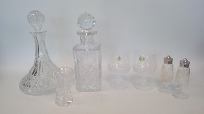 Lot 287 - A Brierly decanter, a ship's decanter (height...