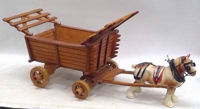 Lot 294 - A Porcelain Shire Horse with a wooden Hay...