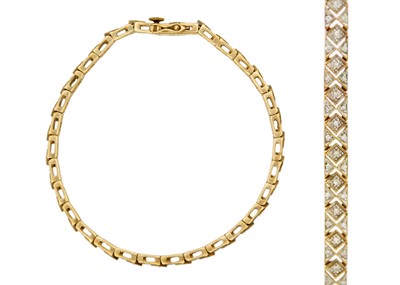 Lot 25 - A modern 9ct hallmarked gold diamond set bracelet.