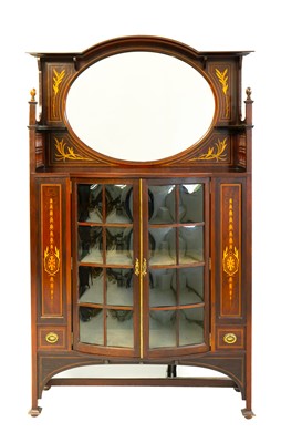 Lot 647 - Shapland & Petter, Barnstaple, An Art Nouveau mahogany display cabinet.