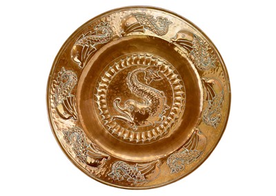 Lot 44 - A J. & F. Pool, Hayle copper charger.