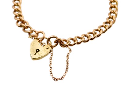 Lot 49 - A 9ct curb link bracelet with padlock clasp.